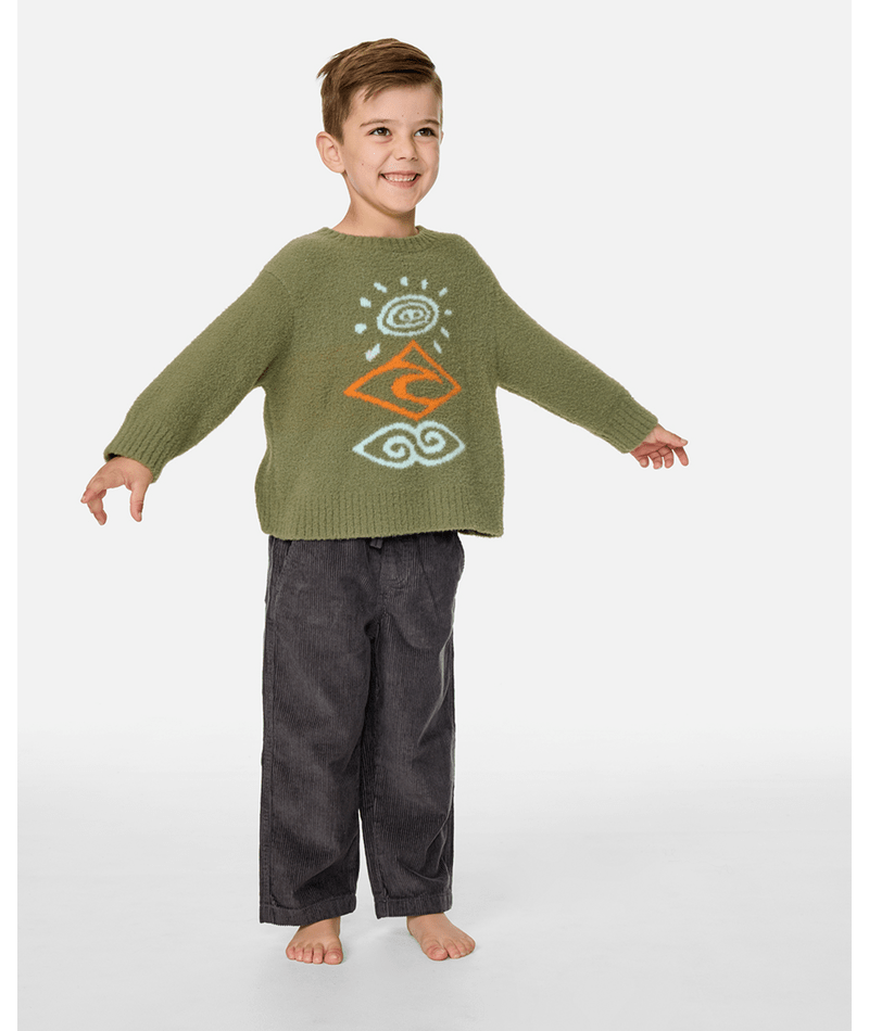 Rip Curl Ride The Wave Knit-Boy in SURPLUS GREEN
