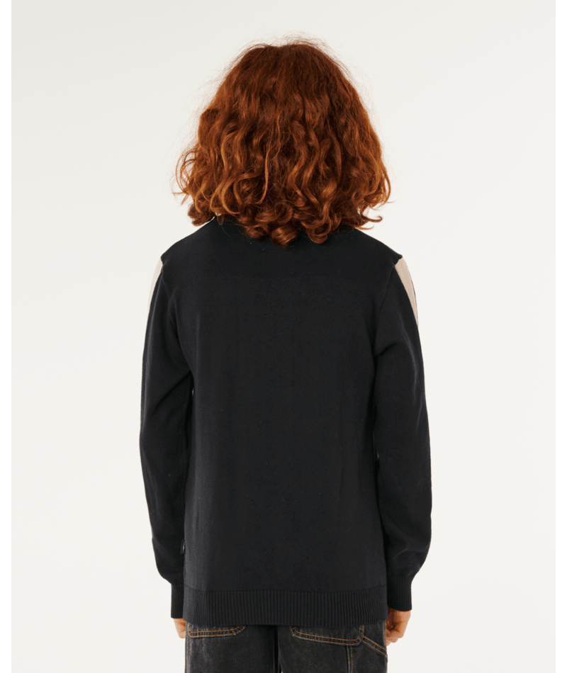 Rip Curl Inner Visions Stripe Knit Crew in BLACK