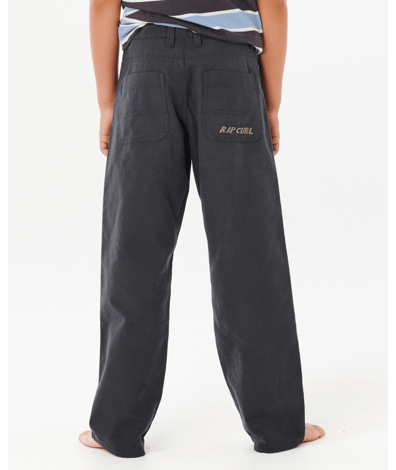 Rip Curl Hyped Canvas Pant-Boy in WASHED BLACK