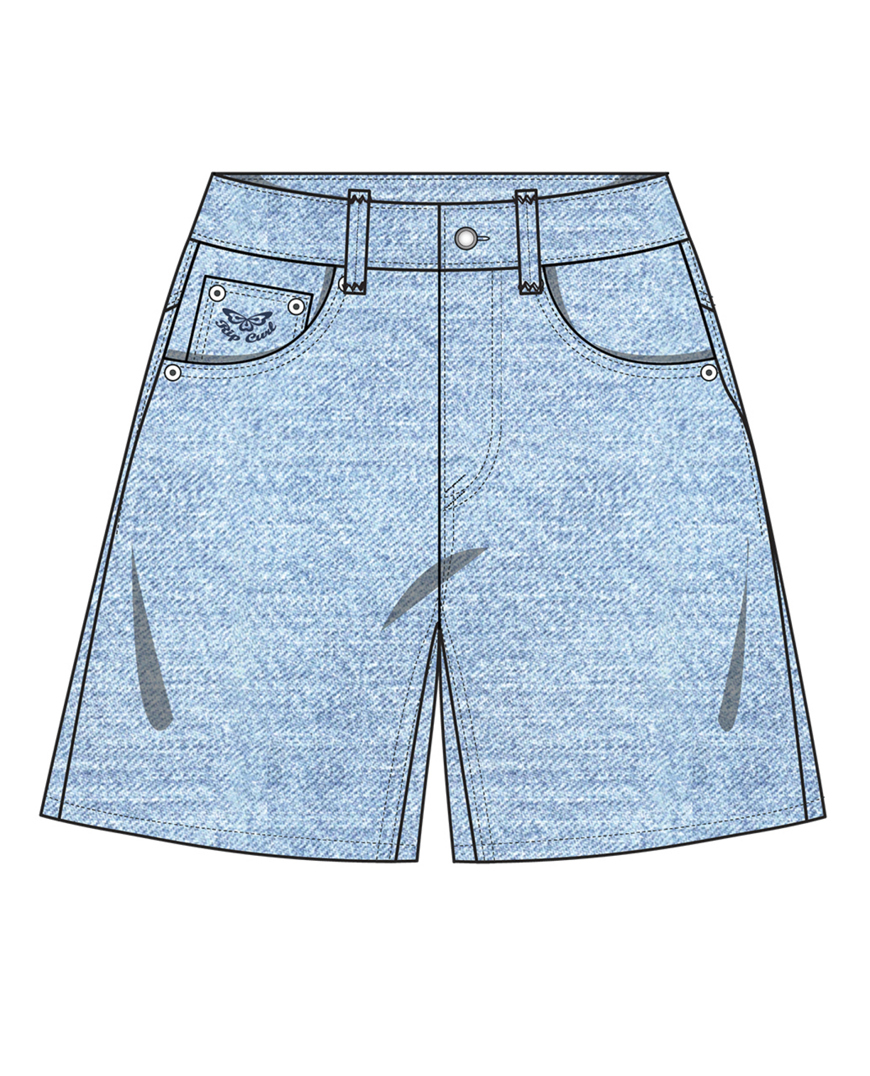 Rip Curl Tabby Denim Short-Girl in VINTAGE BLUE