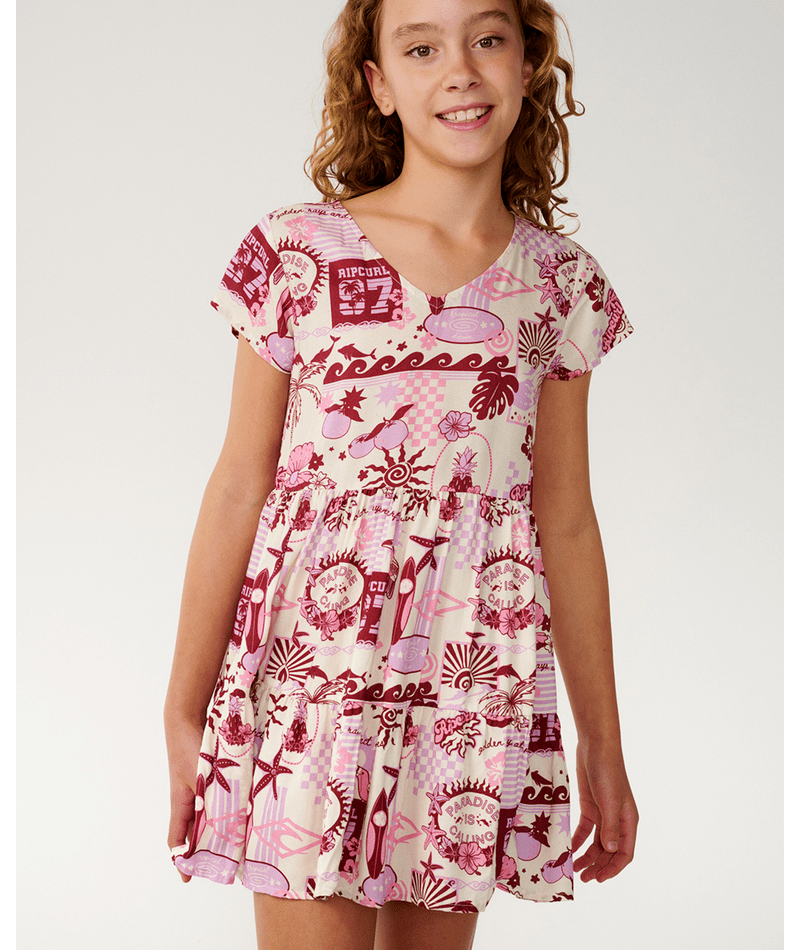 Rip Curl Costa Del Sol Woven Dress-Girl in LILAC