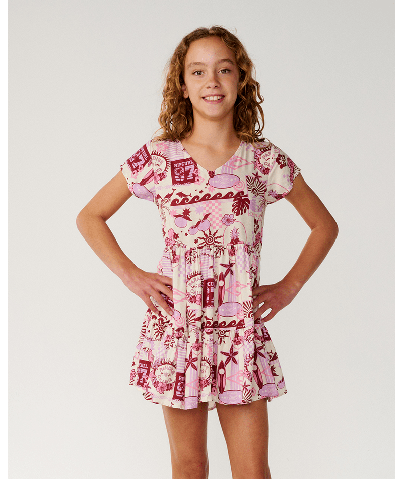 Rip Curl Costa Del Sol Woven Dress-Girl in LILAC