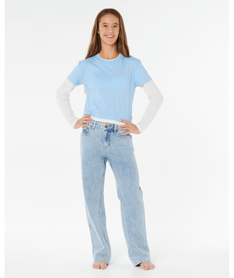 Rip Curl Aggie Relaxed Jeans - Kids in VINTAGE BLUE