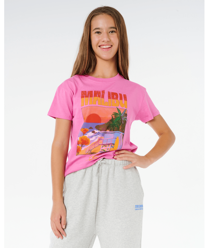 Rip Curl Surf Puff Wide Leg T Pant-Girl in LIGHT GREY MARLE