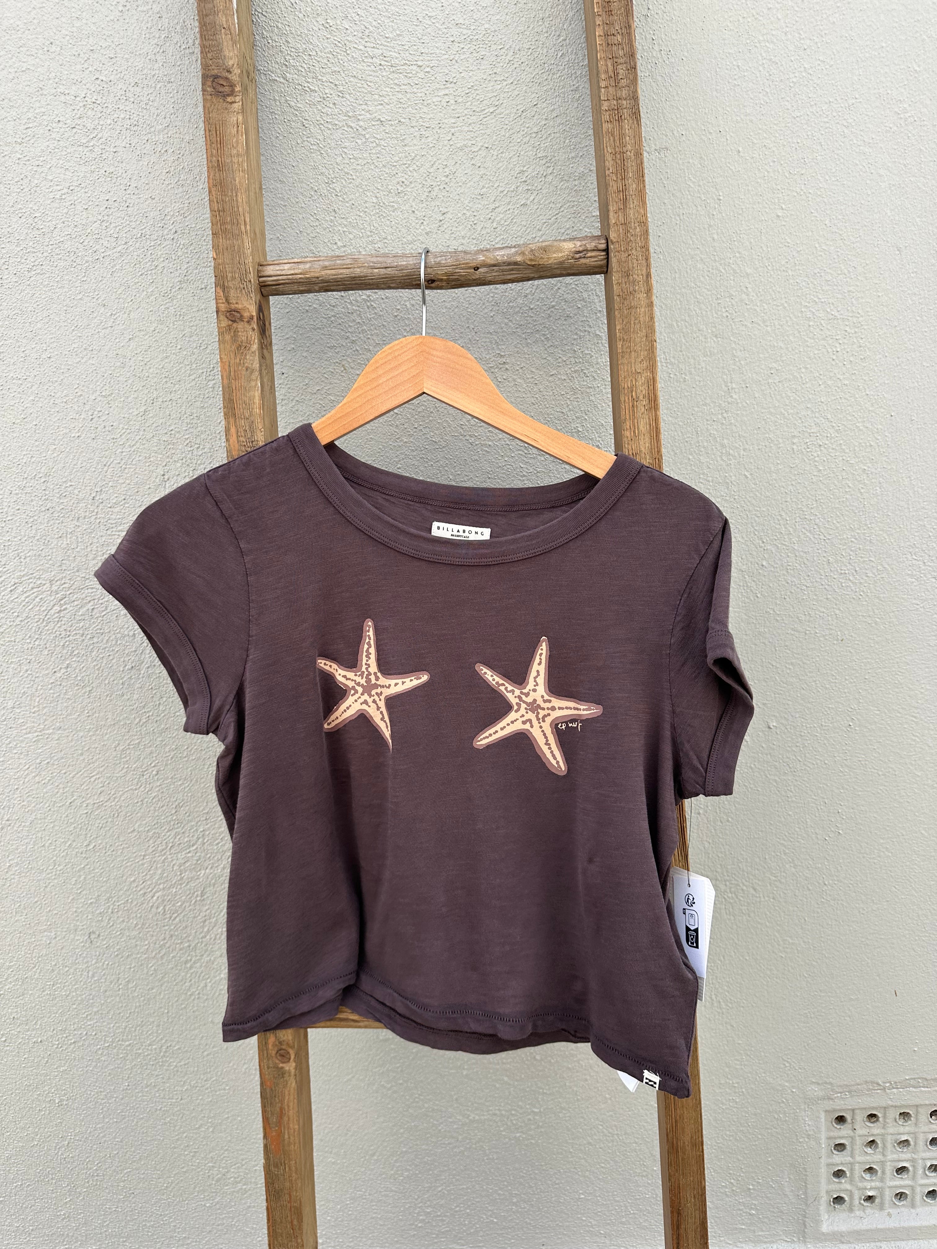 EP SURF Womens Starfish Cropped Tee - Brown
