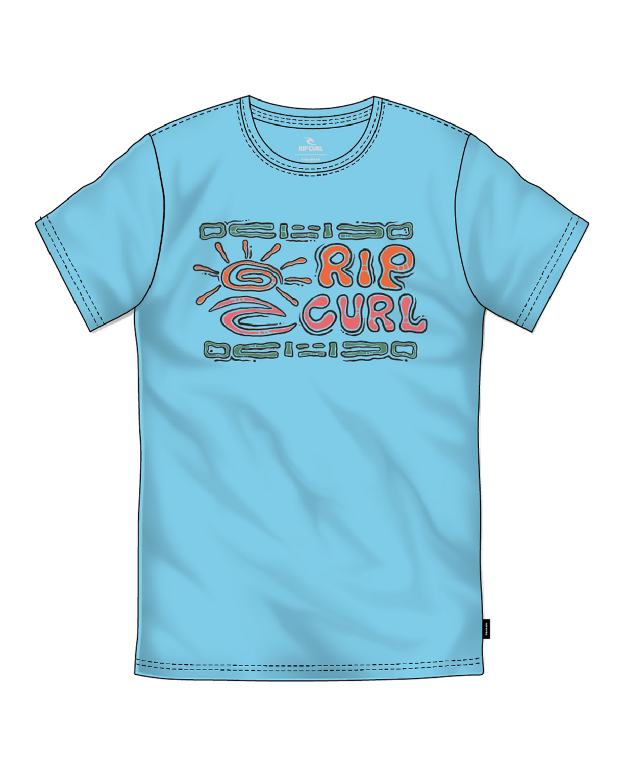 Rip Curl Cosmic Surfing Logo Tee -Boy in LIGHT BLUE