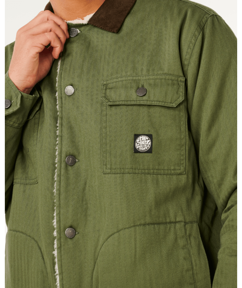 Rip Curl Premium Surf Sherpa Jkt in DARK OLIVE