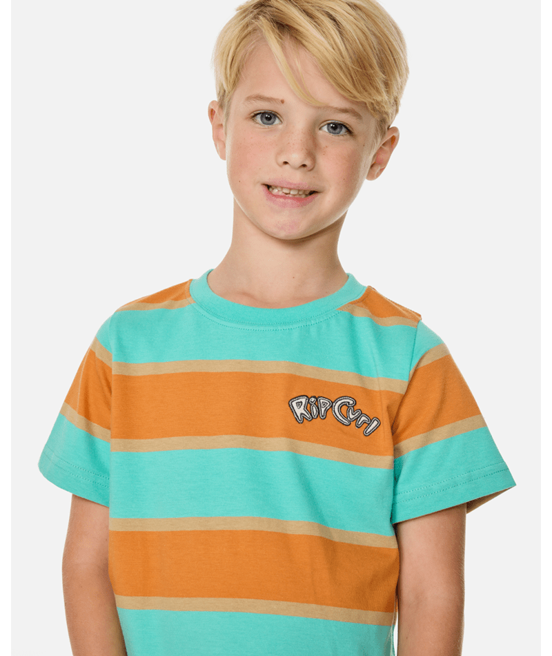 Rip Curl Ride The Wave Stripe Tee - Boy in VITAMIN C