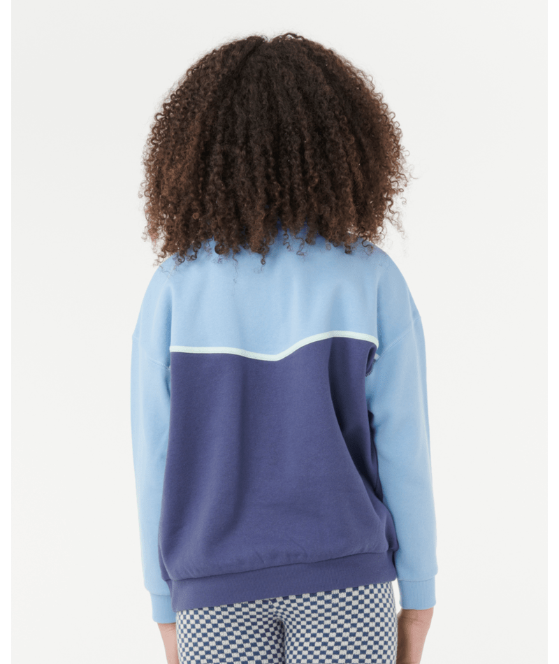 Rip Curl Sunset Skies 1/4 Zip-Girl in BLUE