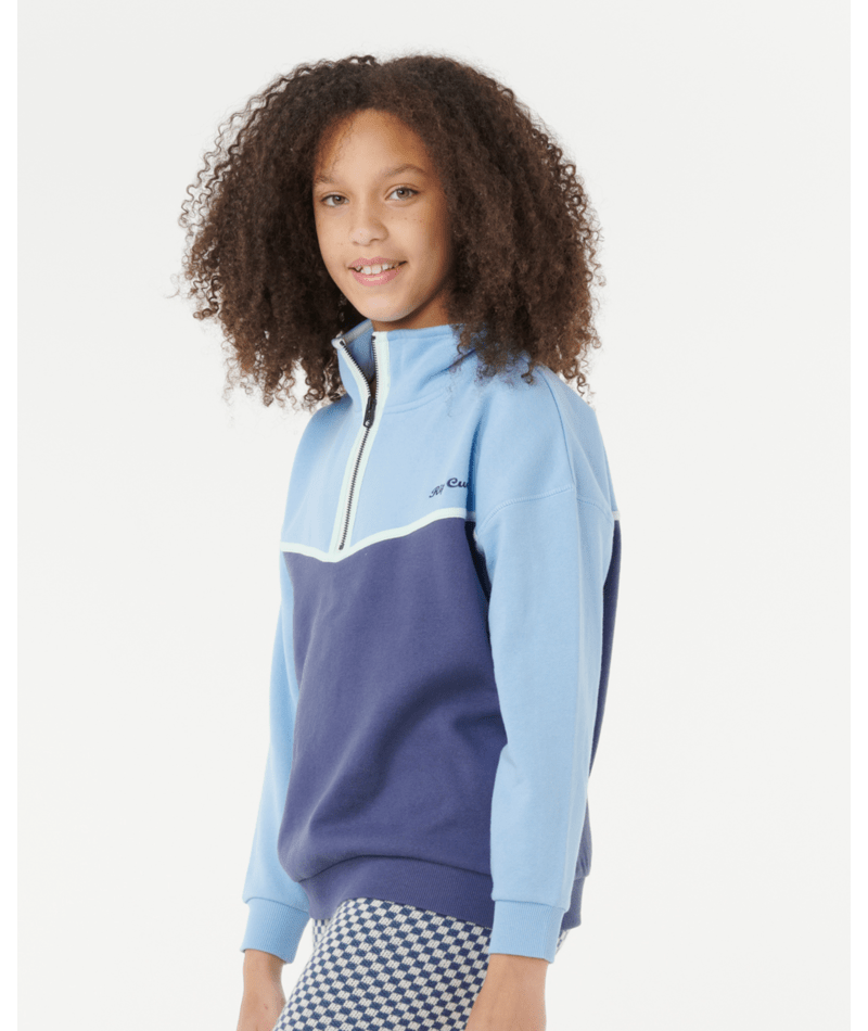 Rip Curl Sunset Skies 1/4 Zip-Girl in BLUE