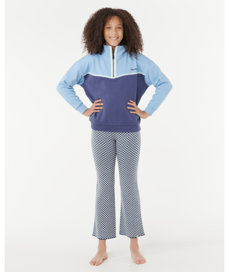 Rip Curl Sunset Skies 1/4 Zip-Girl in BLUE