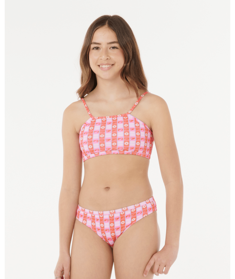 Rip Curl Sunset Check Rib Bikini - Girl in PINK