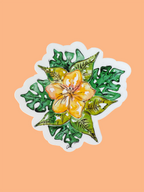 Franjipani Flower Watercolour Vinyl Sticker