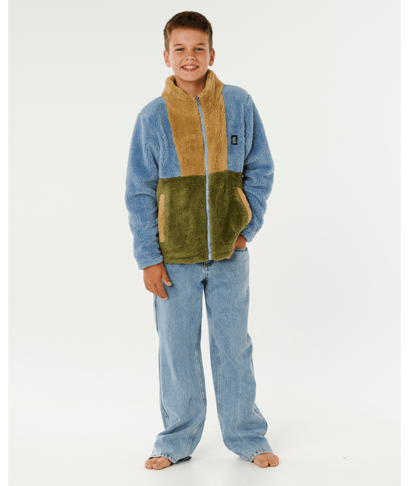 Rip Curl Block Party Polar-Boy in FADED DENIM