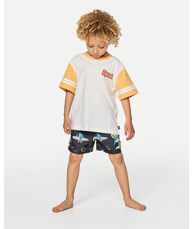 Rip Curl Paddle Out Logo Tee-Boy in BONE