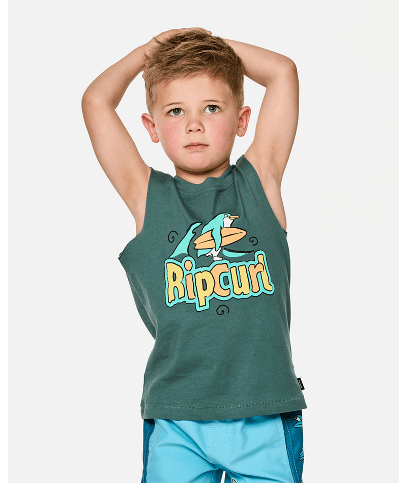 Rip Curl Paddle Out Tank-Boy in MUTED GREEN