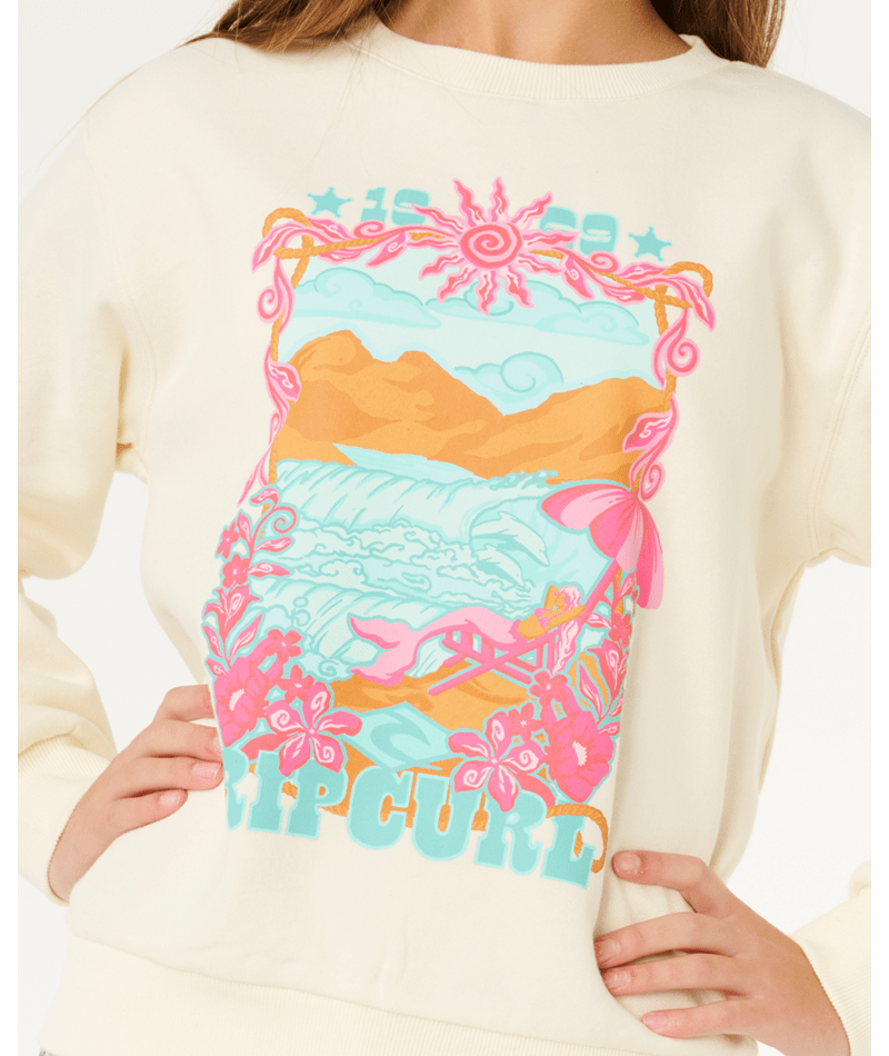 Rip Curl Sunshine Squad Crew-Girl in BONE