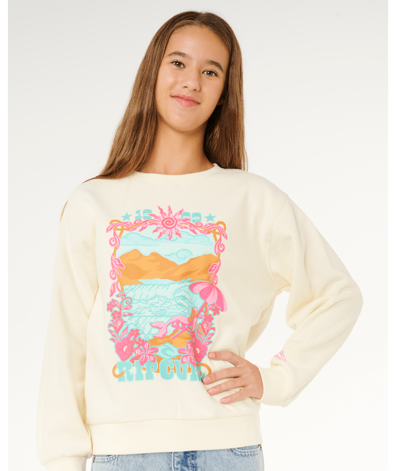Rip Curl Sunshine Squad Crew-Girl in BONE