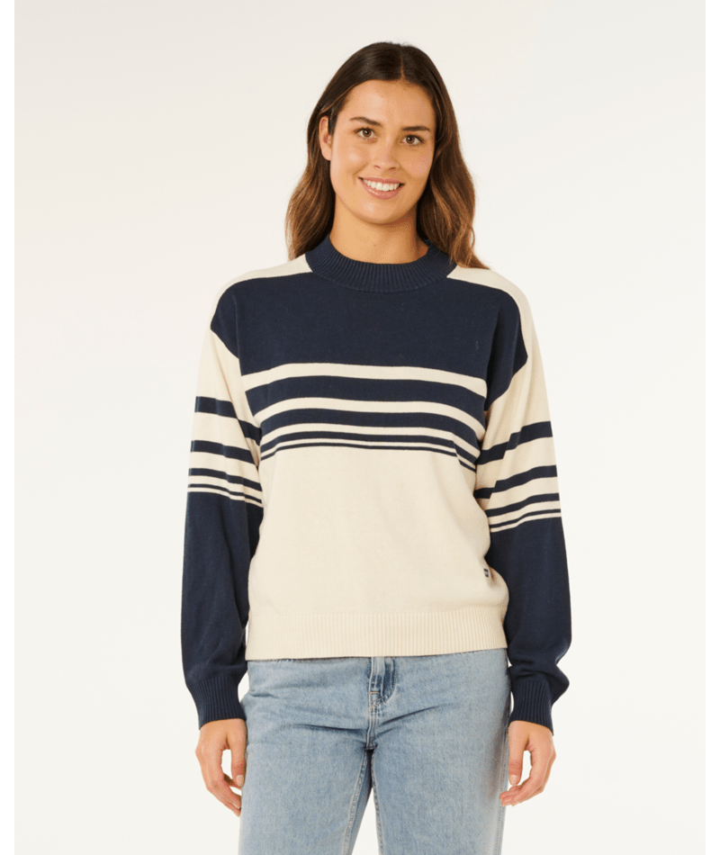 Rip Curl Surf Side Stripe Crew in NAVY