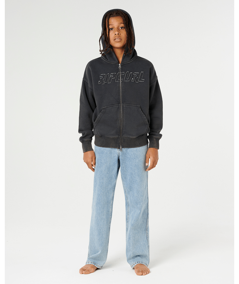 Rip Curl Liquid Trips Z/T Hood -Boy in WASHED BLACK
