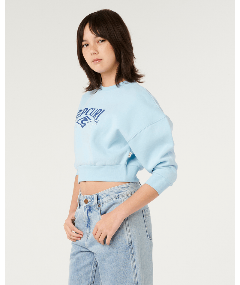 Rip Curl Tropical Cropped Crew - Girl in SKY BLUE