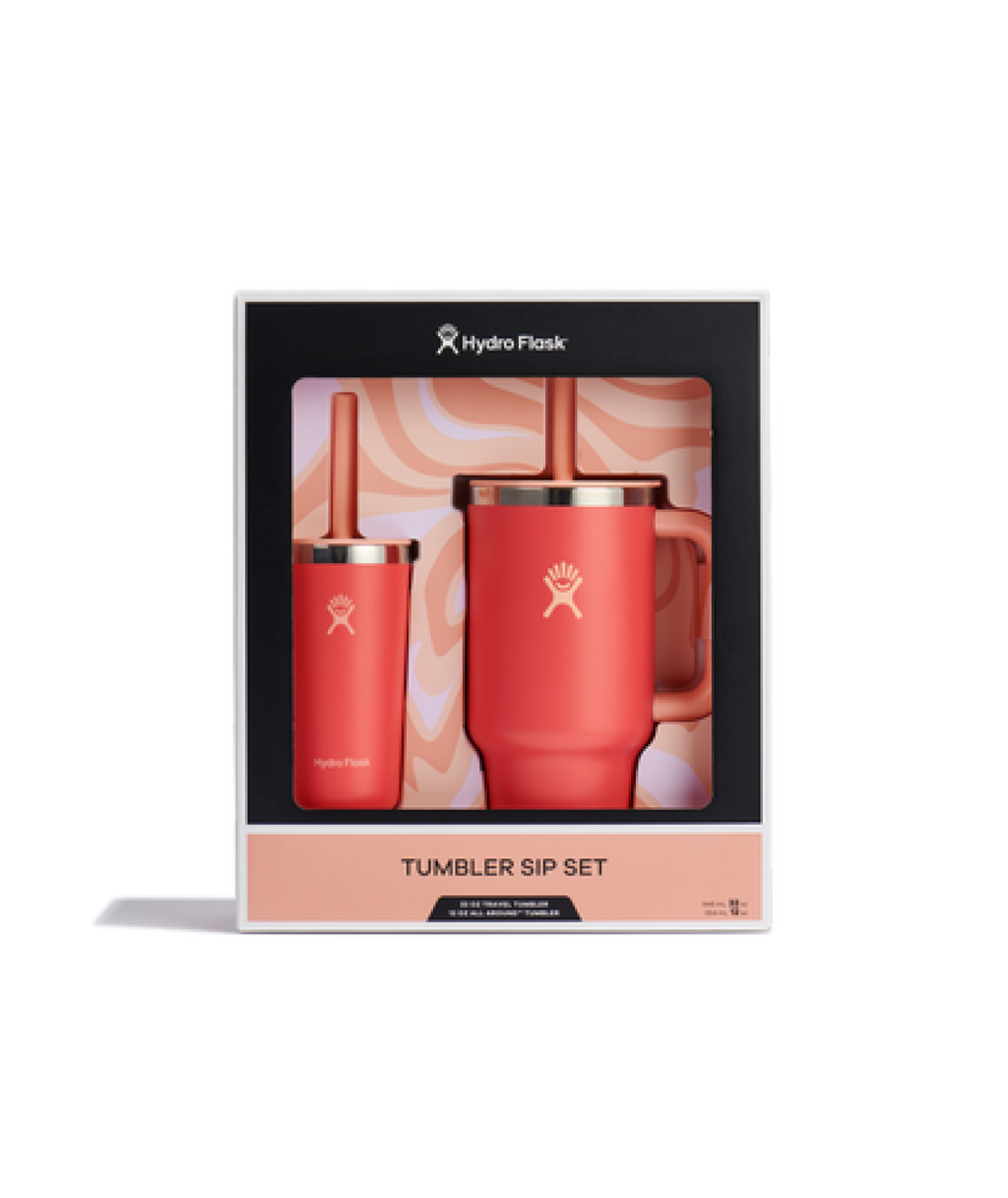 Hydro Flask 32 Oz Wide Mouth Bundle in Bright Side Pink
