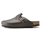 Birkenstock Boston Dark Brown Smooth Leather Regular in Dark Brown