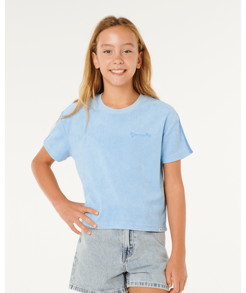Rip Curl Sunshine Squad Terry Tee- Girl in LIGHT BLUE