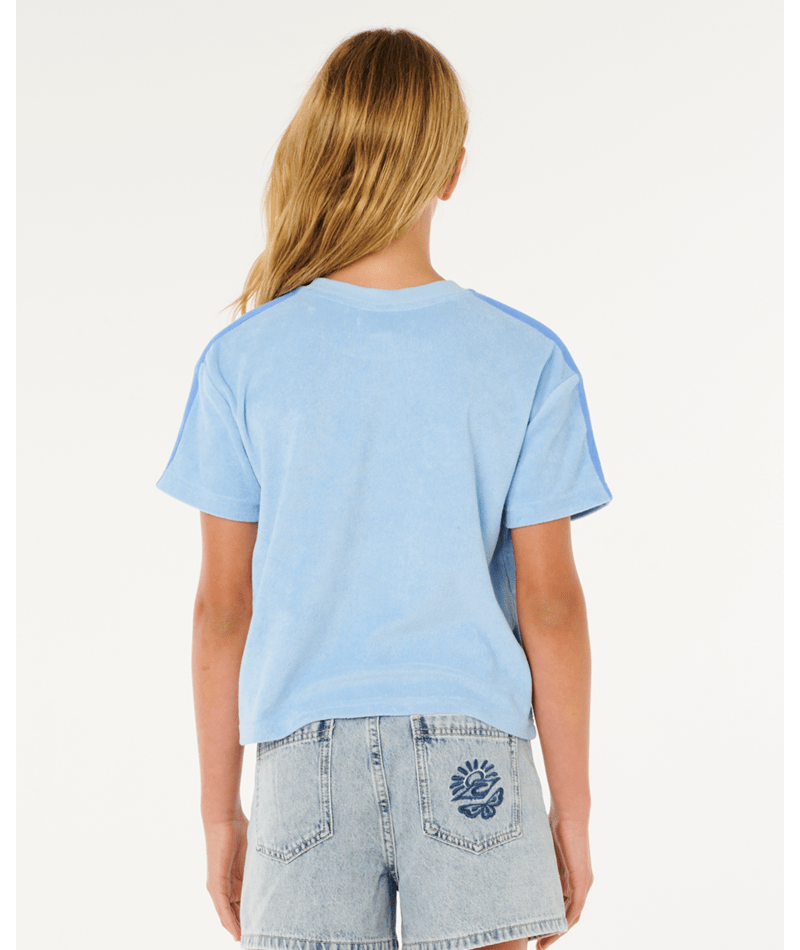 Rip Curl Sunshine Squad Terry Tee- Girl in LIGHT BLUE