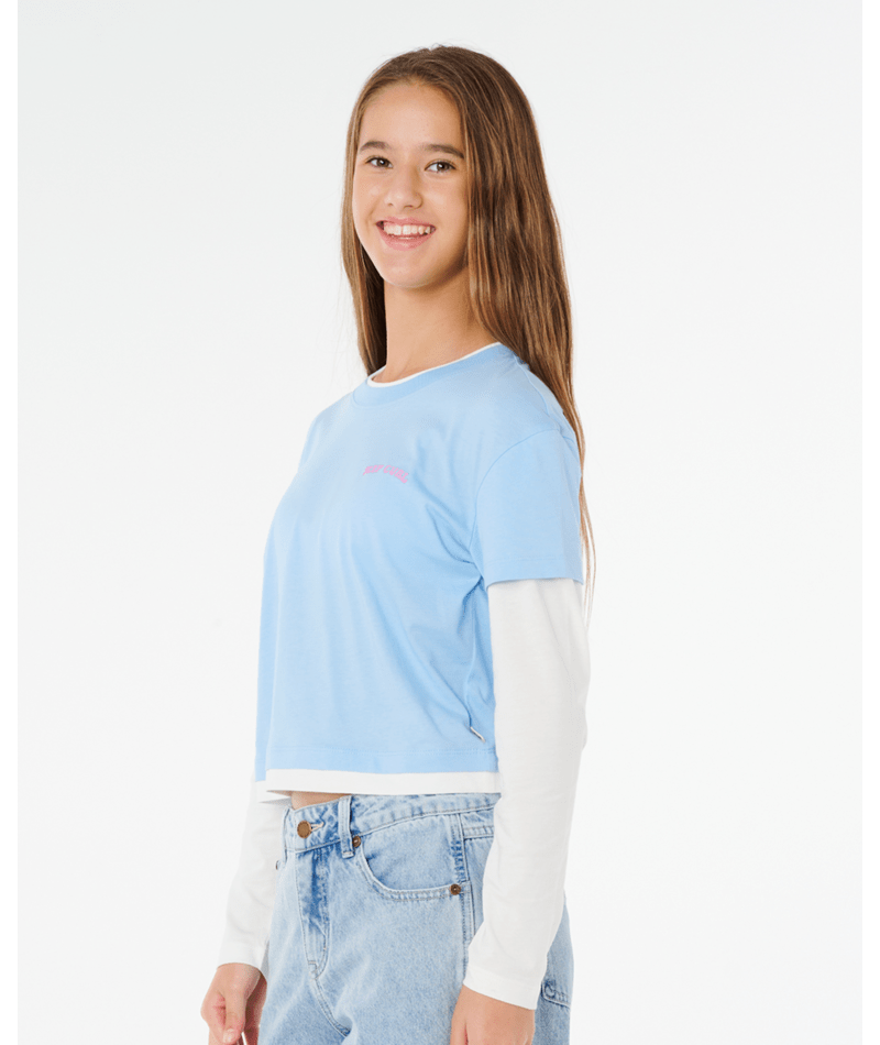 Rip Curl Sunshine Squad Ls  Tee - Girl in SKY BLUE