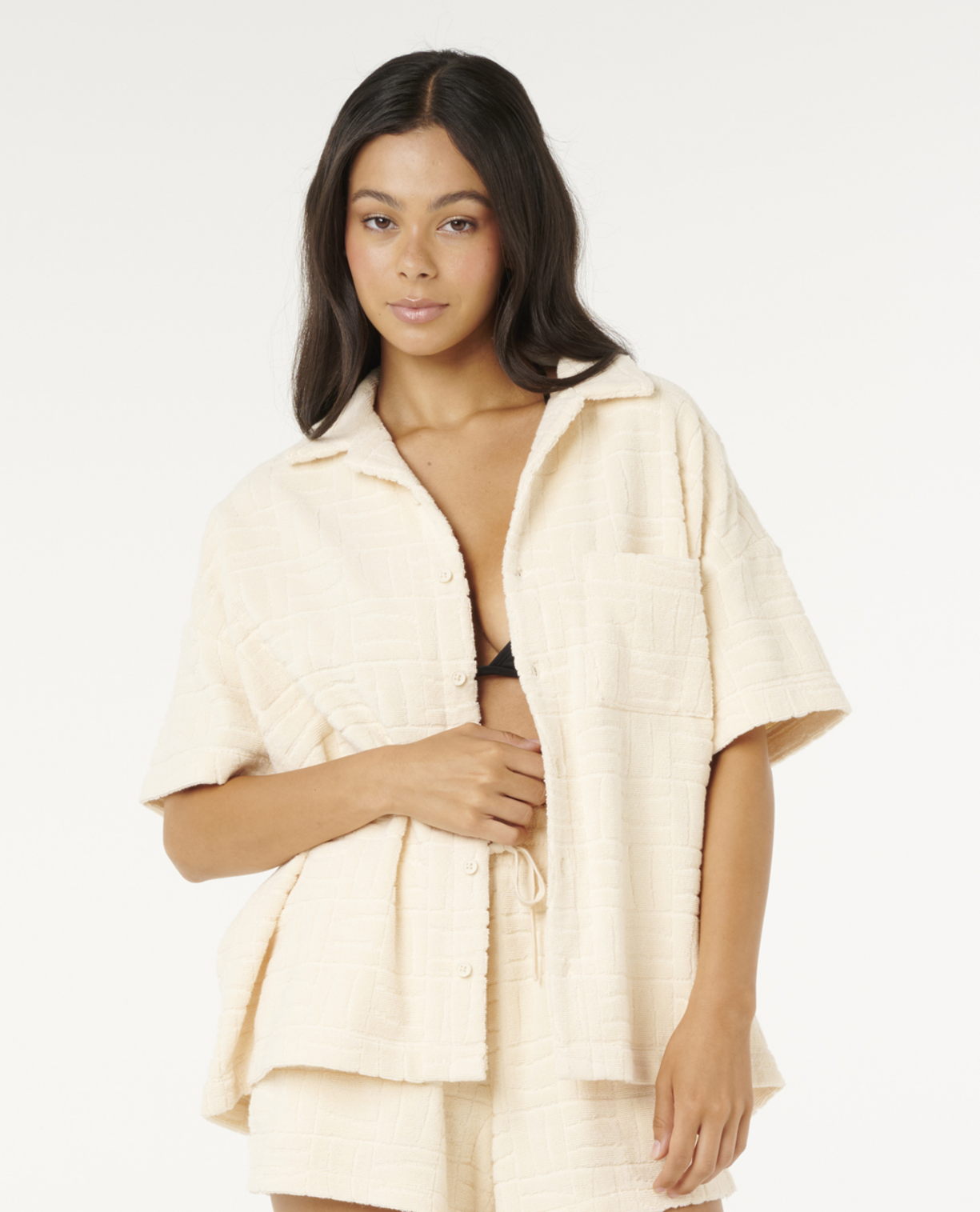 Rip Curl Aloha State Terry Shirt in OFF WHITE