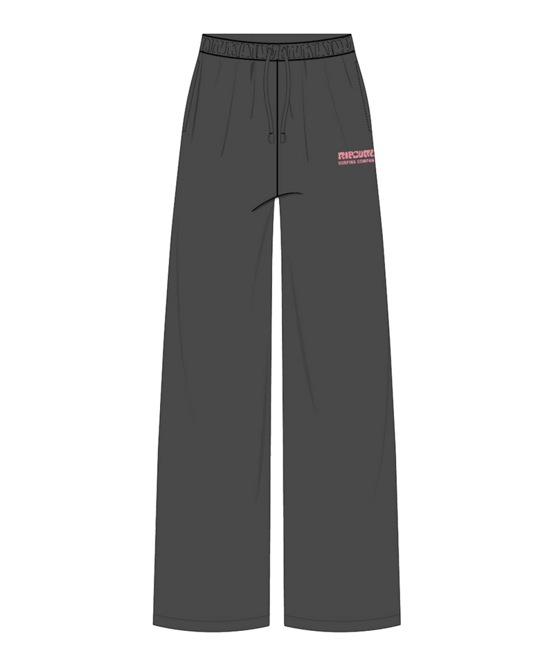 Rip Curl Surf Puff Wide Leg Trackpant in WASHED BLACK