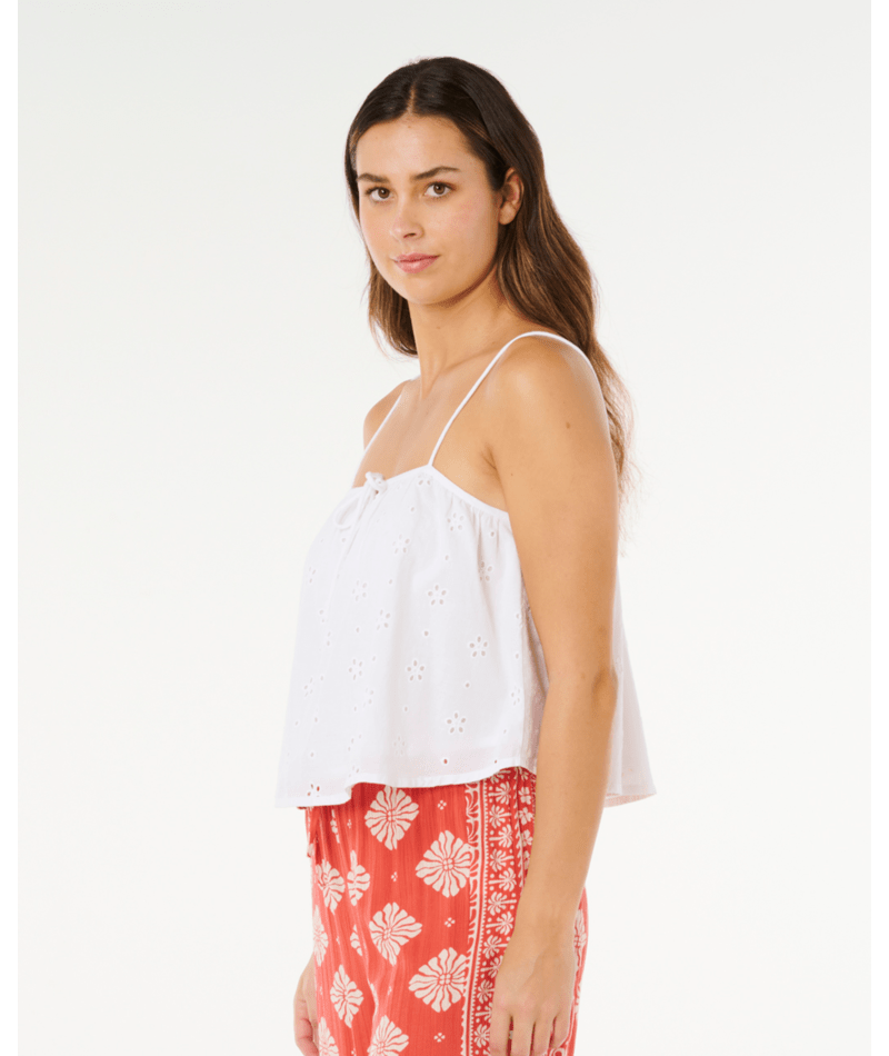 Rip Curl Oasis Broderie Top in WHITE