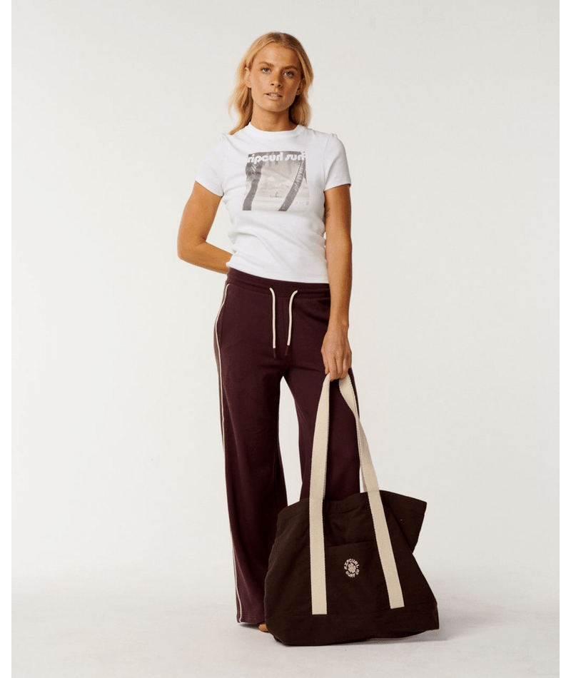 Rip Curl Since 1969 Wide Leg Track Pant in FUDGE