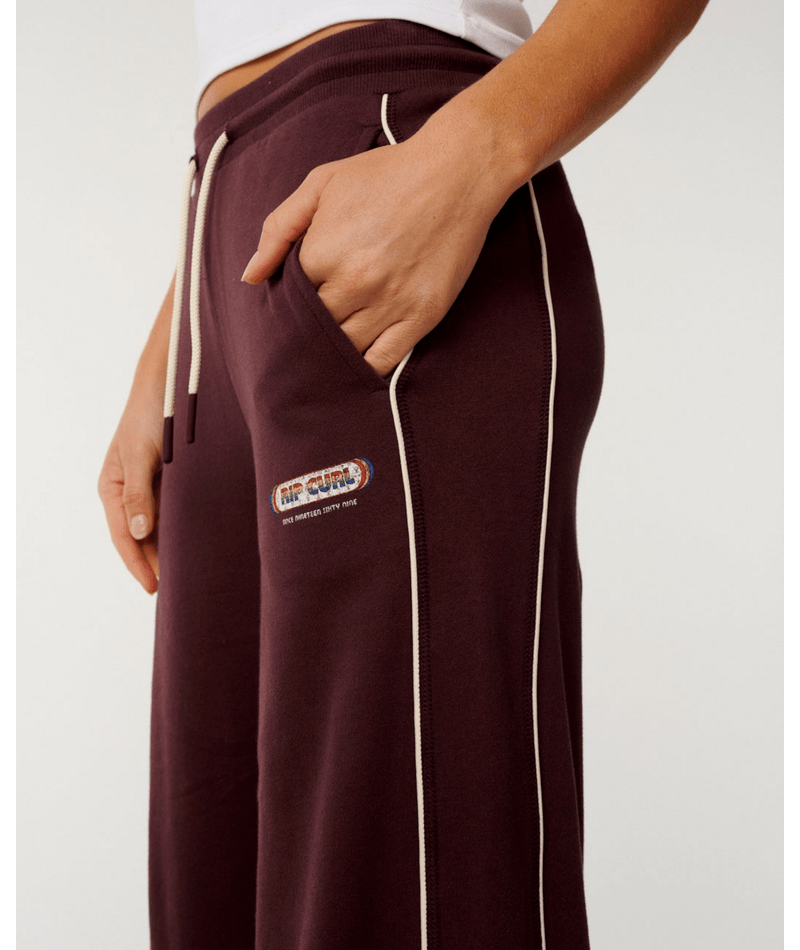 Rip Curl Since 1969 Wide Leg Track Pant in FUDGE