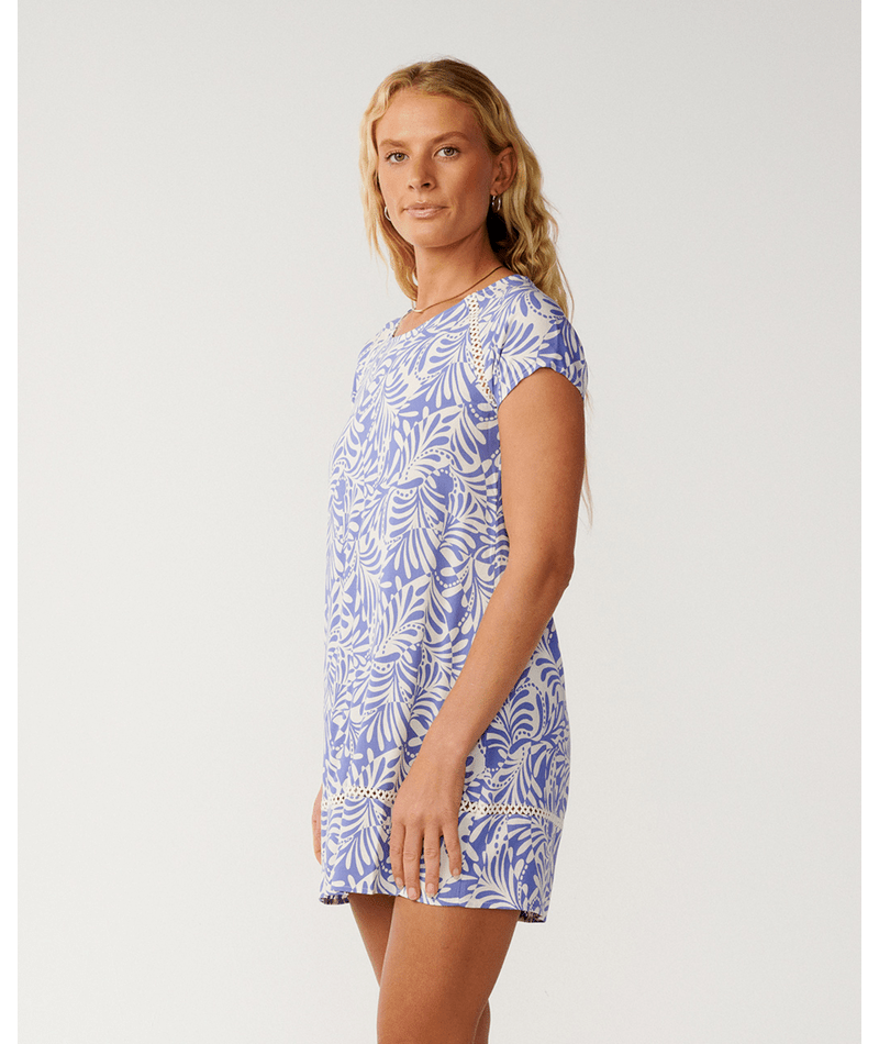 Rip Curl Party Wave Shift Dress in WHITE/BLUE