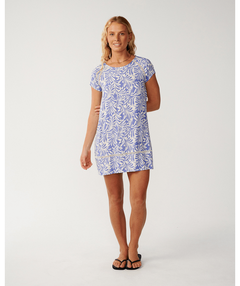 Rip Curl Party Wave Shift Dress in WHITE/BLUE