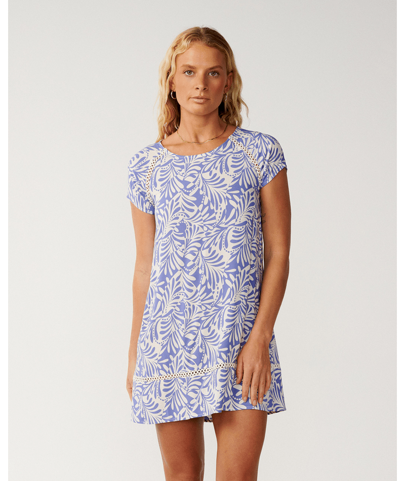 Rip Curl Party Wave Shift Dress in WHITE/BLUE