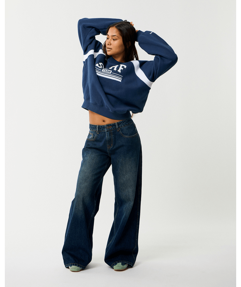 Rip Curl Retro Swell Oversized Crew in NAVY