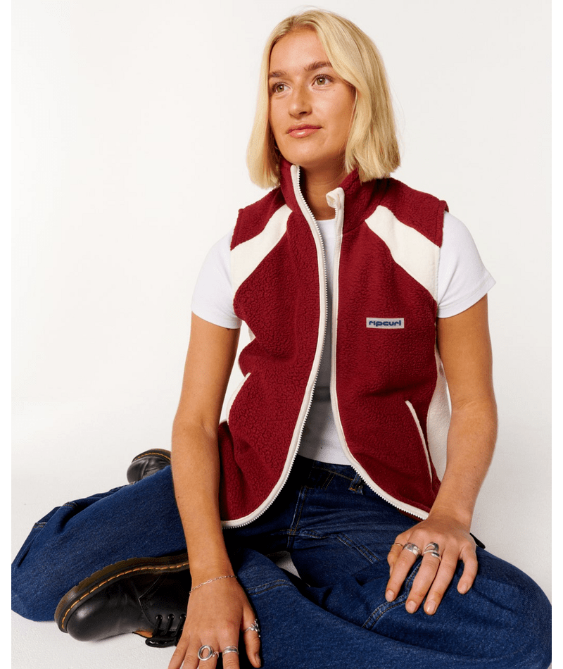 Rip Curl Nova Polar Vest in Dark Plum