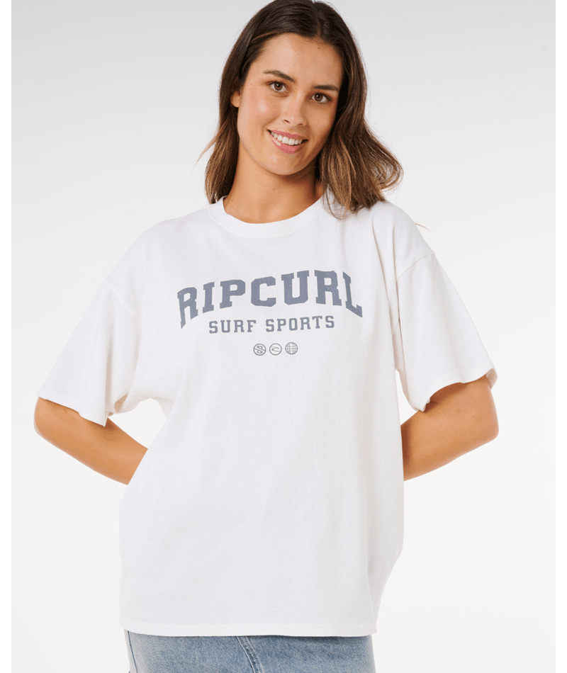 Rip Curl Varsity Sports Heritage Tee in BONE