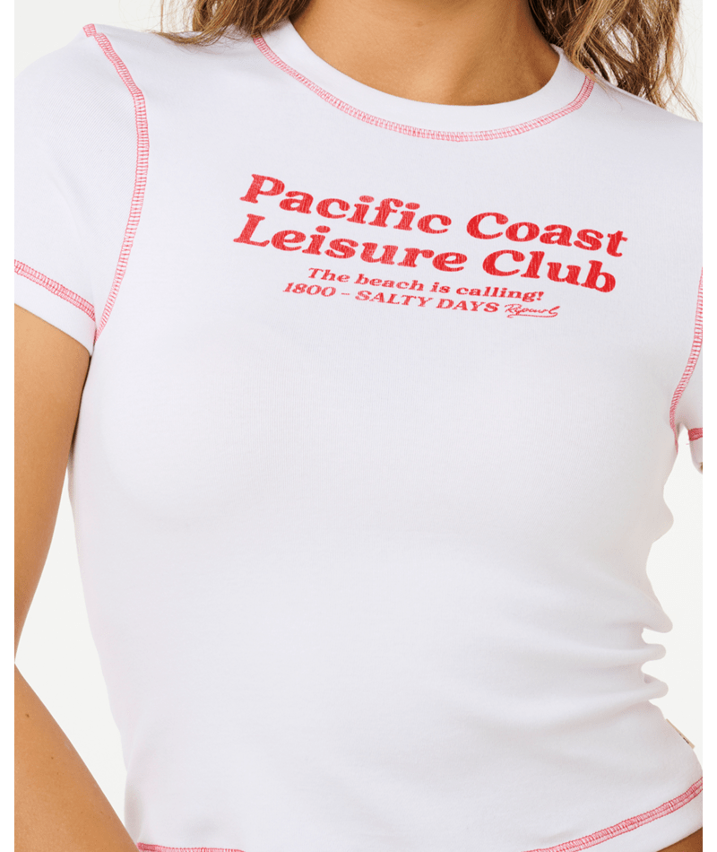 Rip Curl Pacific Coast Fitted Tee in OPTICAL WHITE