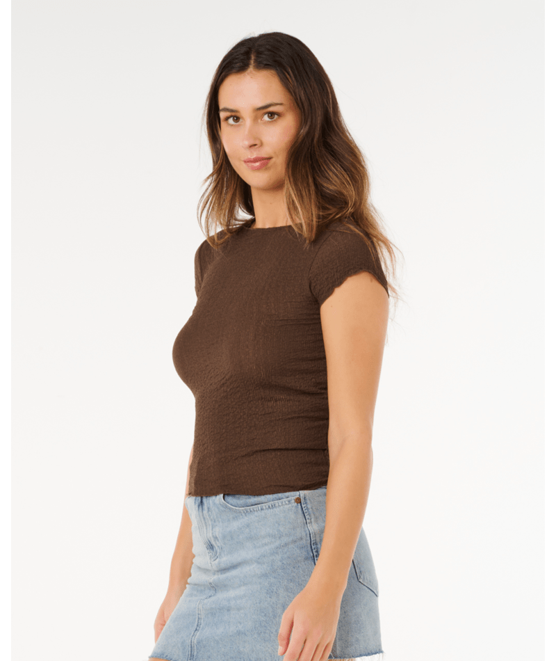 Rip Curl Coastal Ss Top in BROWN
