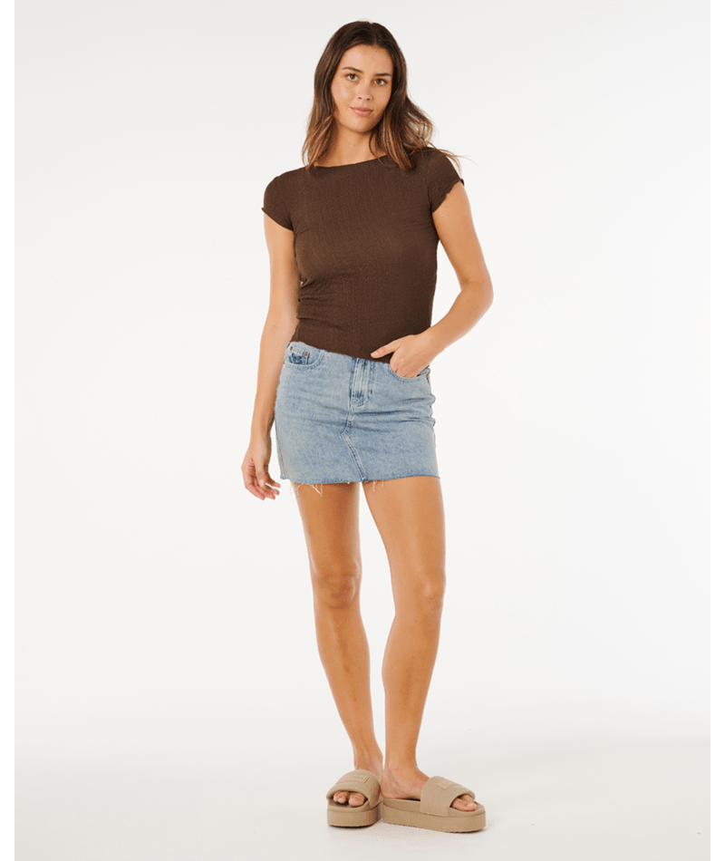 Rip Curl Coastal Ss Top in BROWN