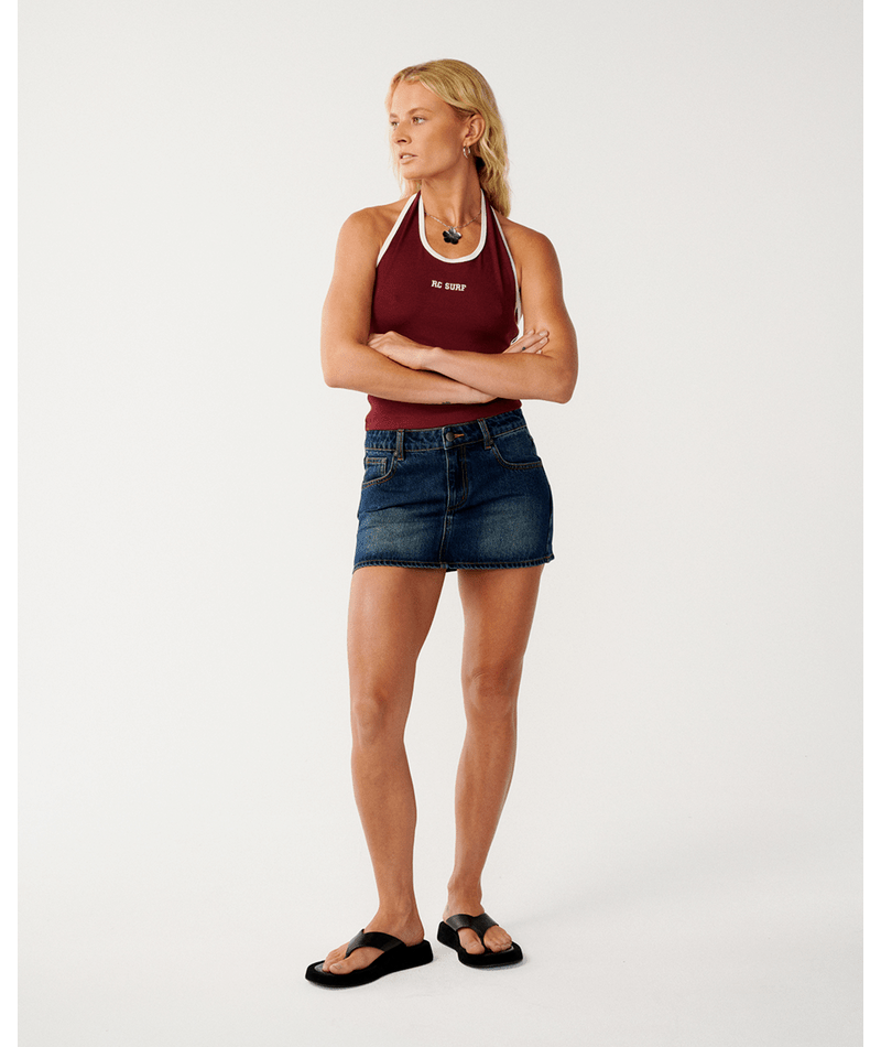 Rip Curl Samba Fitted Halter in DARK PlUM