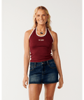 Rip Curl Samba Fitted Halter in DARK PlUM