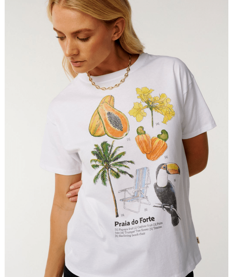 Rip Curl Paraiso Relaxed Tee in Optical White