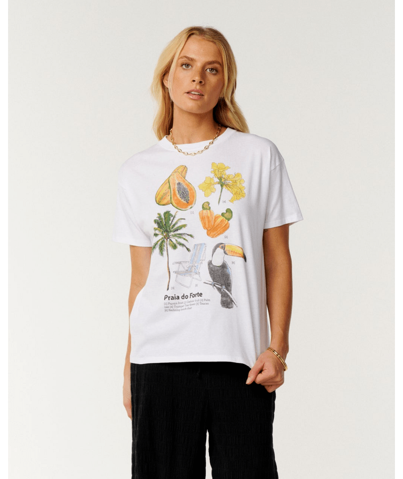 Rip Curl Paraiso Relaxed Tee in Optical White
