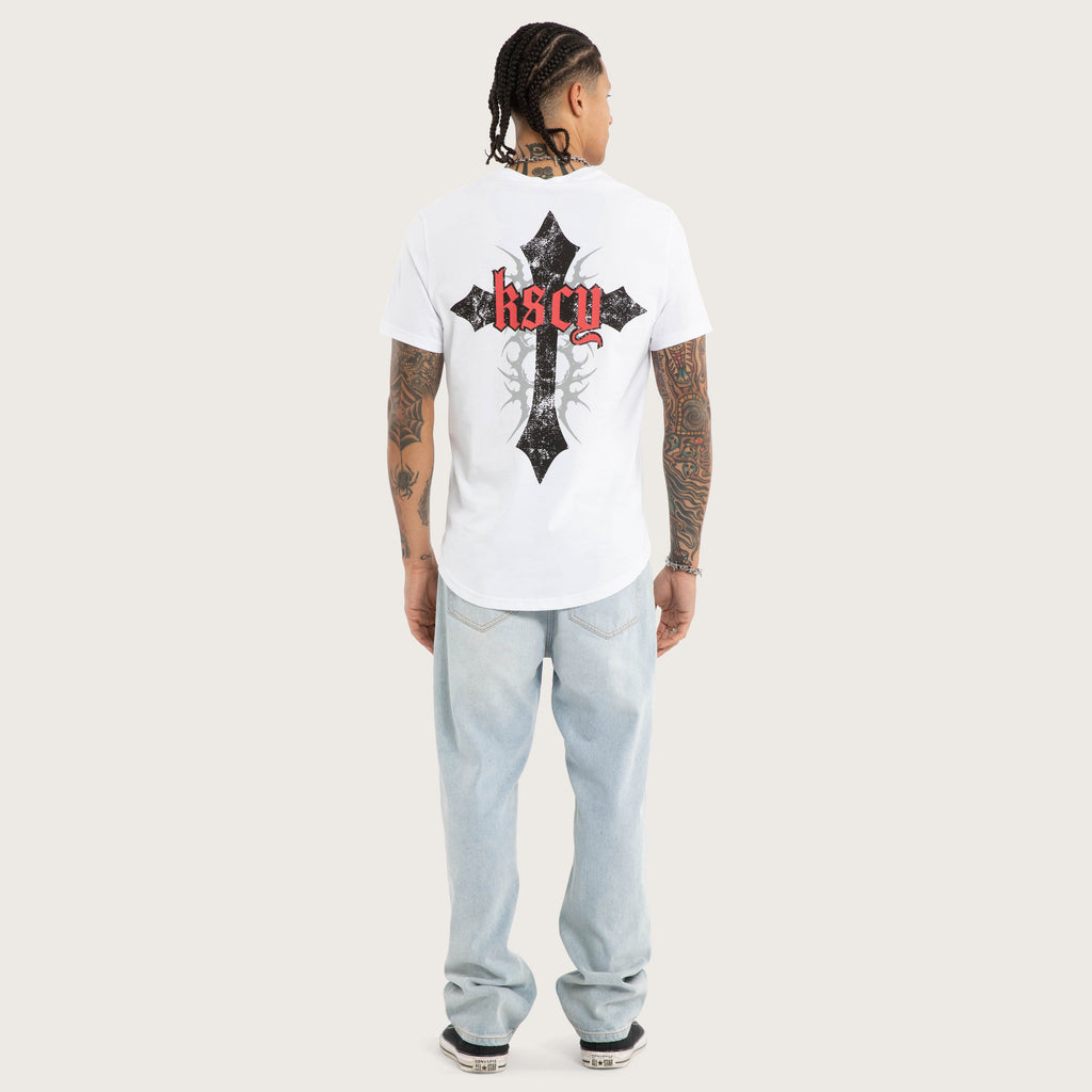 Kiss Chacey Liturgy Dual Curved Tee in Optical White