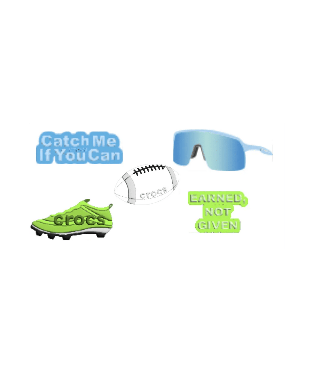 Crocs Neon Drip Flag Football 5 Pack in NO COLOR APPLICABLE